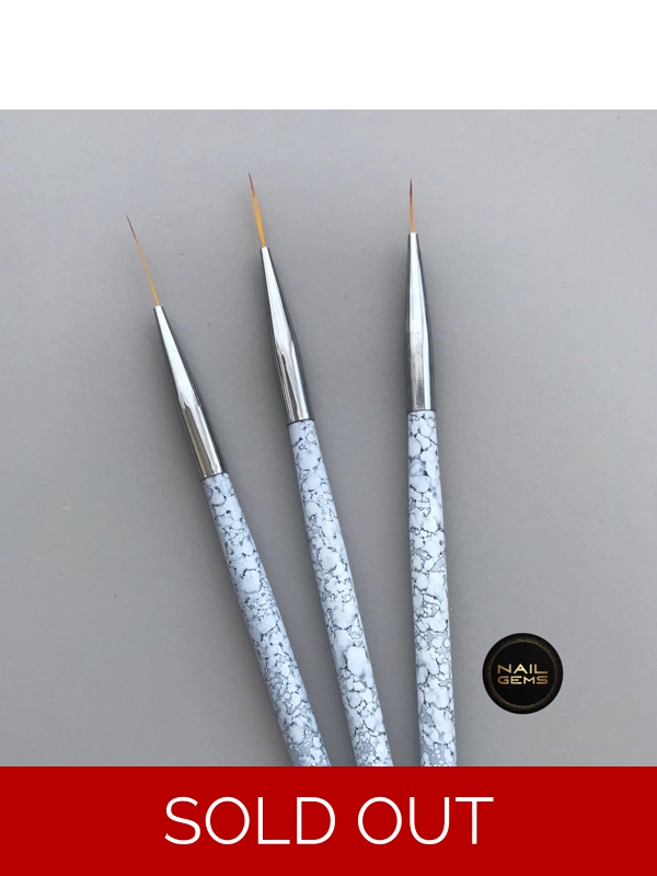 3pc Marble Nail Art Brush Set